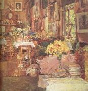 Childe Hassam The Room of Flowers (nn03) oil painting reproduction